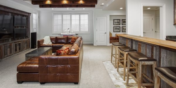 Stylish basement remodeling project in Kenilworth